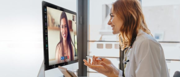 provider virtually talking to a patient