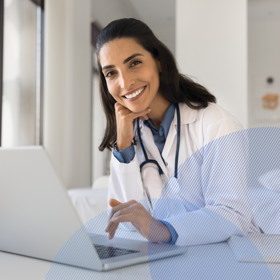 Doctor working and smiling